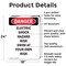 Signmission Electric Shock Hazard Risk Swim Danger Sign, Aluminum, 18in W x 24in L, 2PK OS-2PACK-DS-A-1824-V-2542 - alternate 5